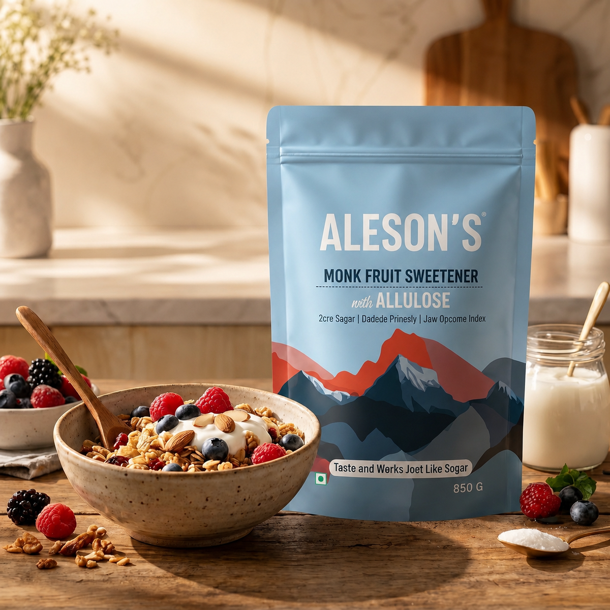 850g Aleson's Monk Fruit Sweetener with Allulose | Zero Sugar Sweetener