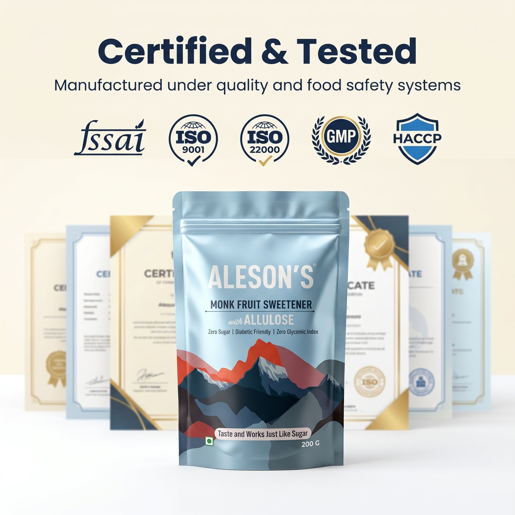 200g x 2 Aleson's Monk Fruit Sweetener with Allulose | Zero Sugar Sweetener