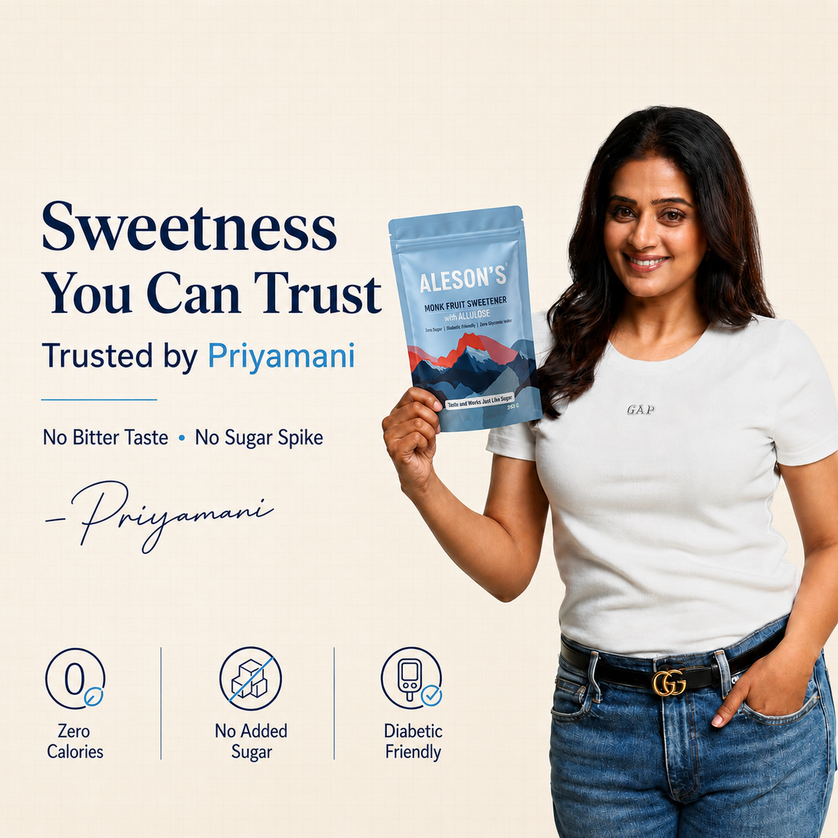 850g Aleson's Monk Fruit Sweetener with Allulose | Zero Sugar Sweetener