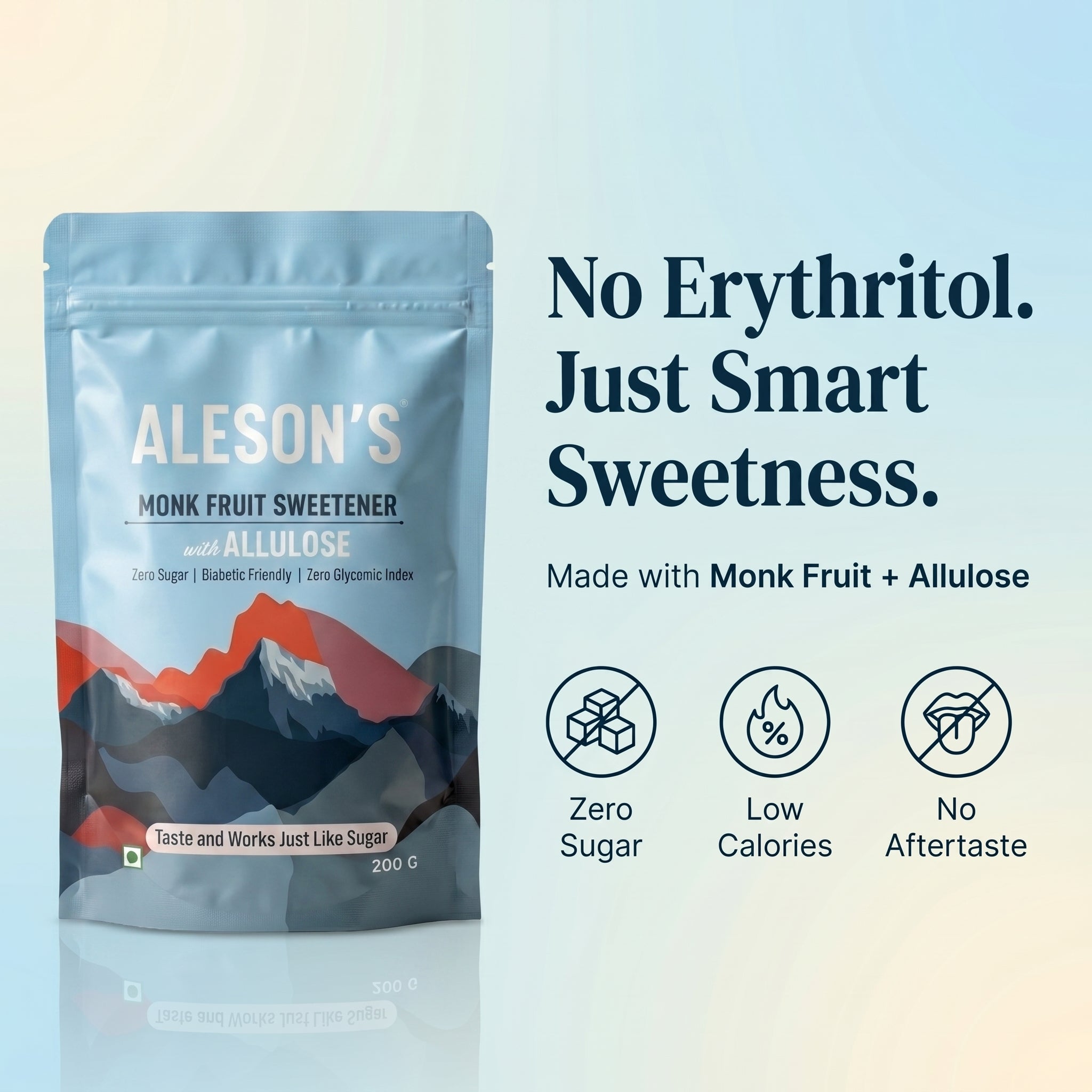 200g Aleson's Monk Fruit Sweetener with Allulose | Zero Sugar Sweetener