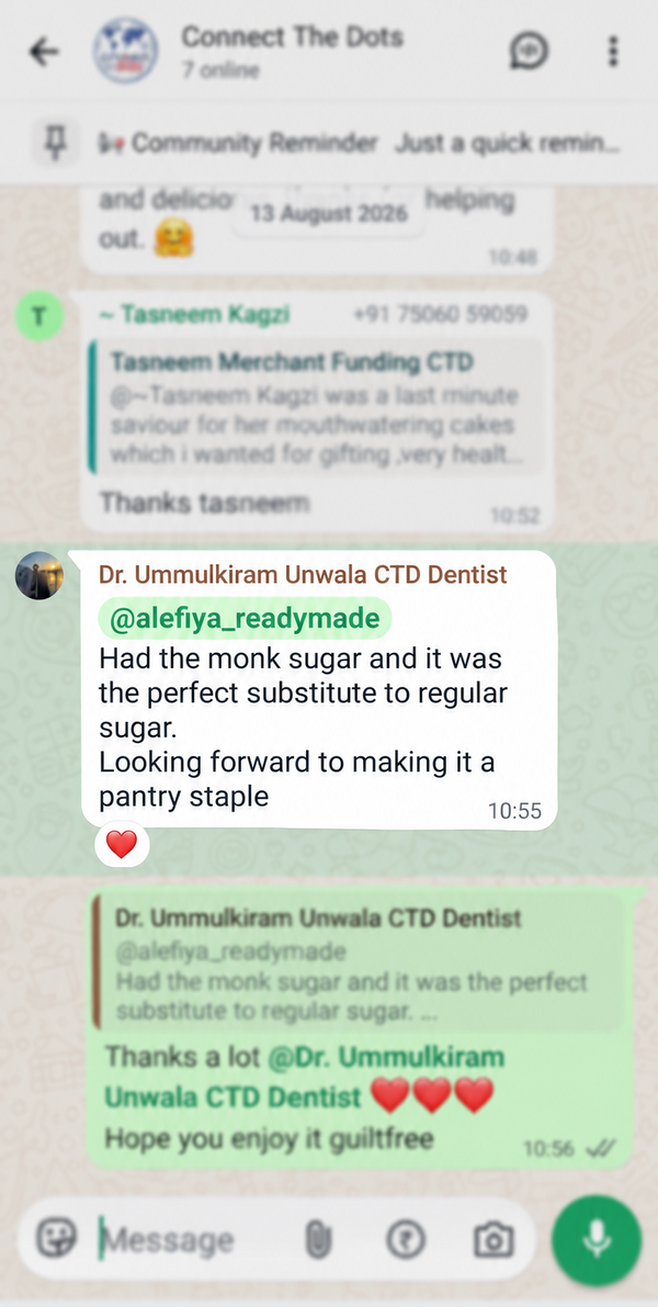 Customer review from Dr. Ummulkiram Unwala, Mumbai