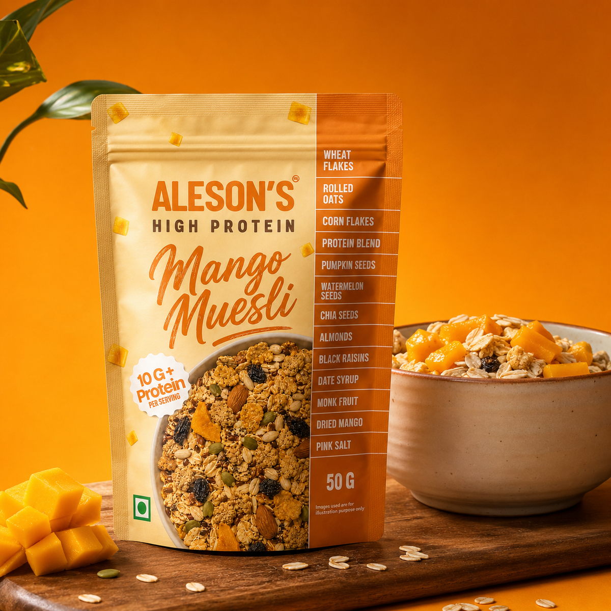 Aleson’s High Protein Mango Muesli – 50g  Trial Pack