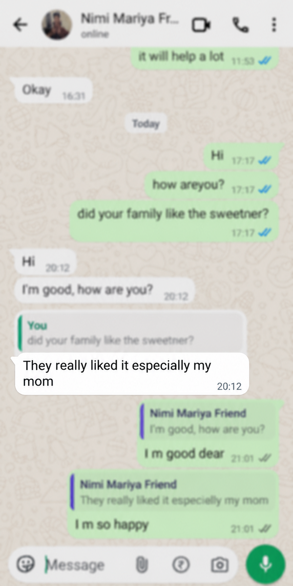Customer review from Nimrata Kaur, Pune