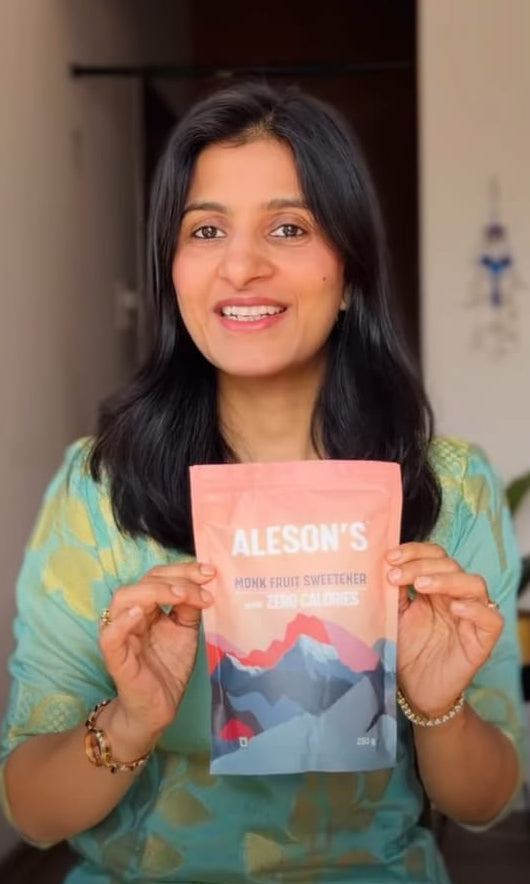 Nutritionist Suraj Jain recommending Aleson’s Monk Fruit Sweetener