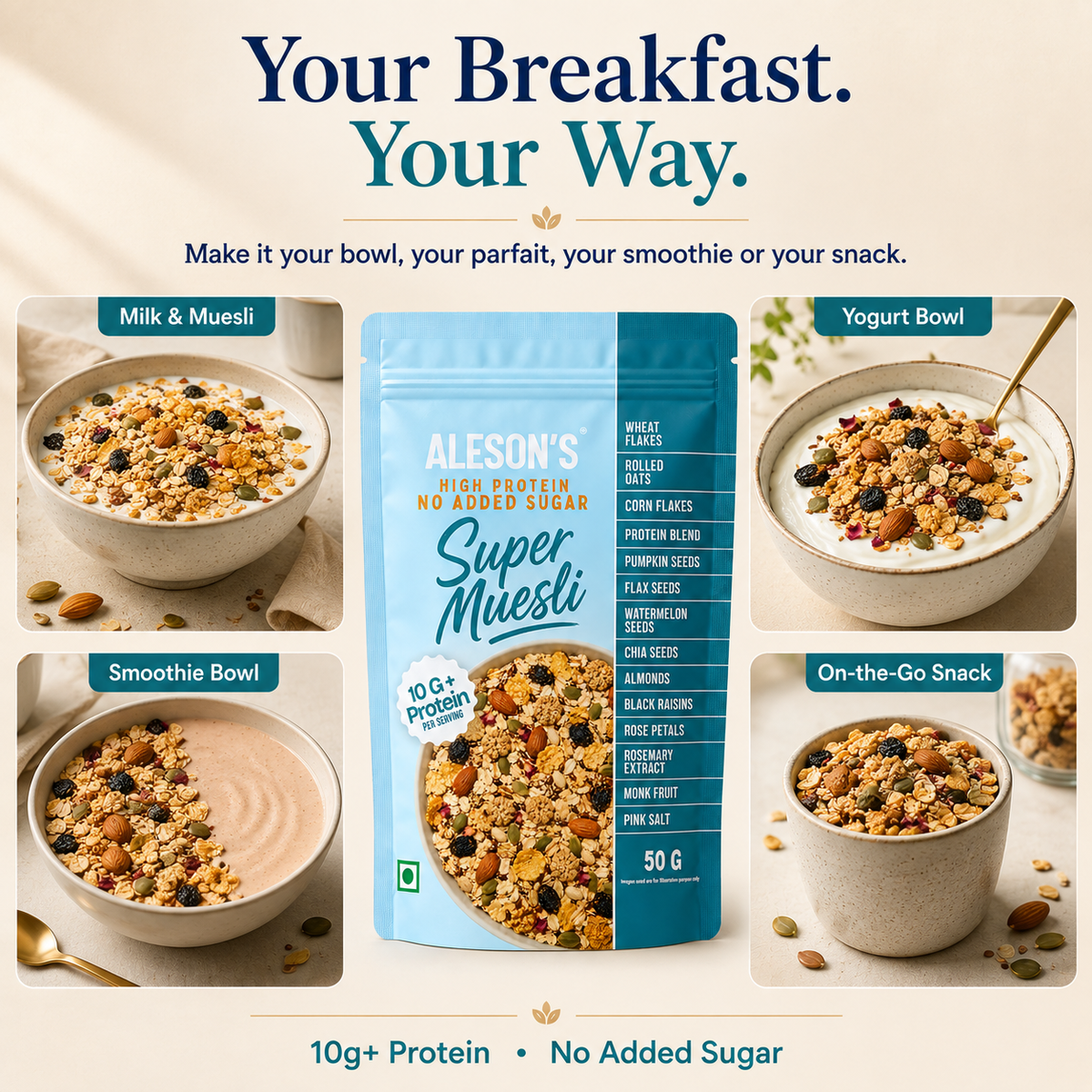 Aleson’s High Protein Super Muesli – 50G Trial Pack