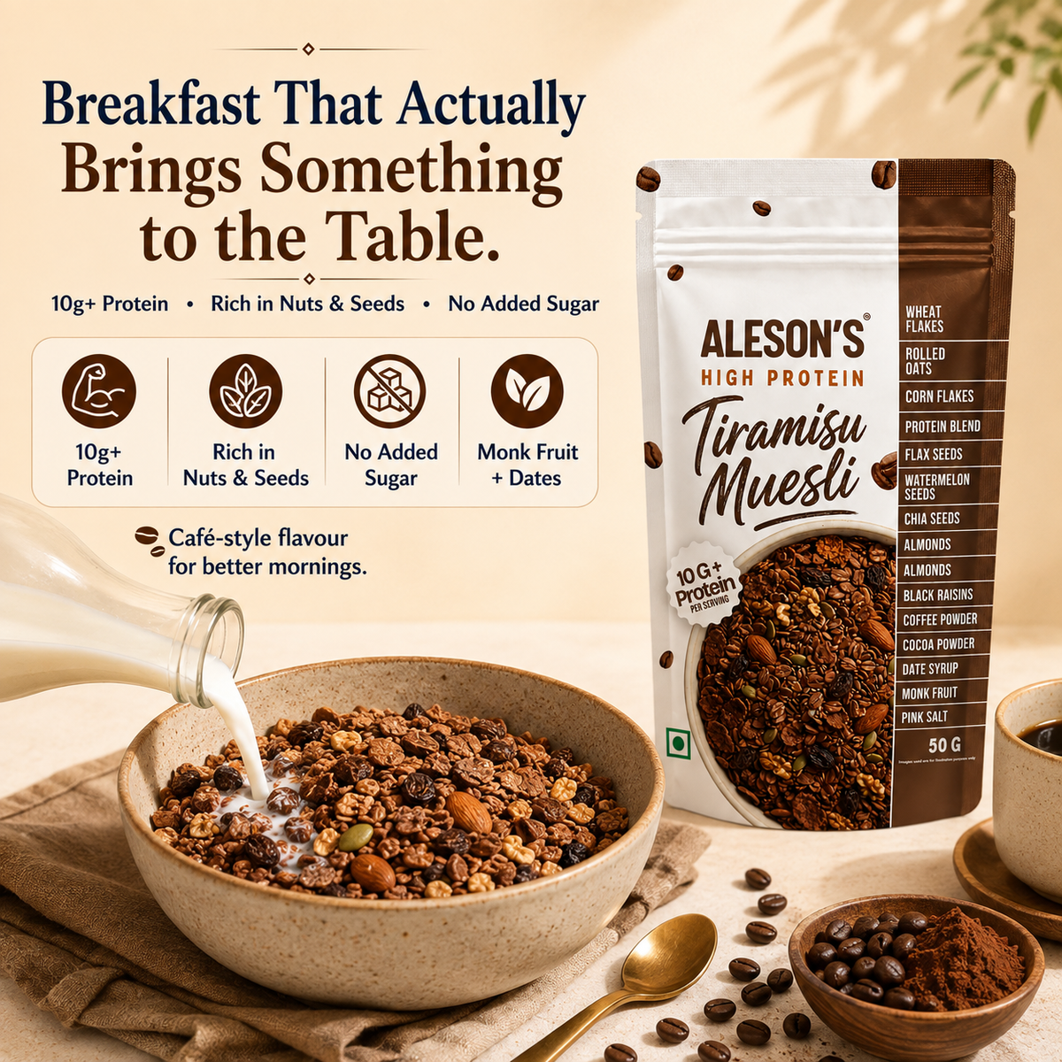 Aleson’s High Protein Tiramisu Muesli - 50g Trial Pack