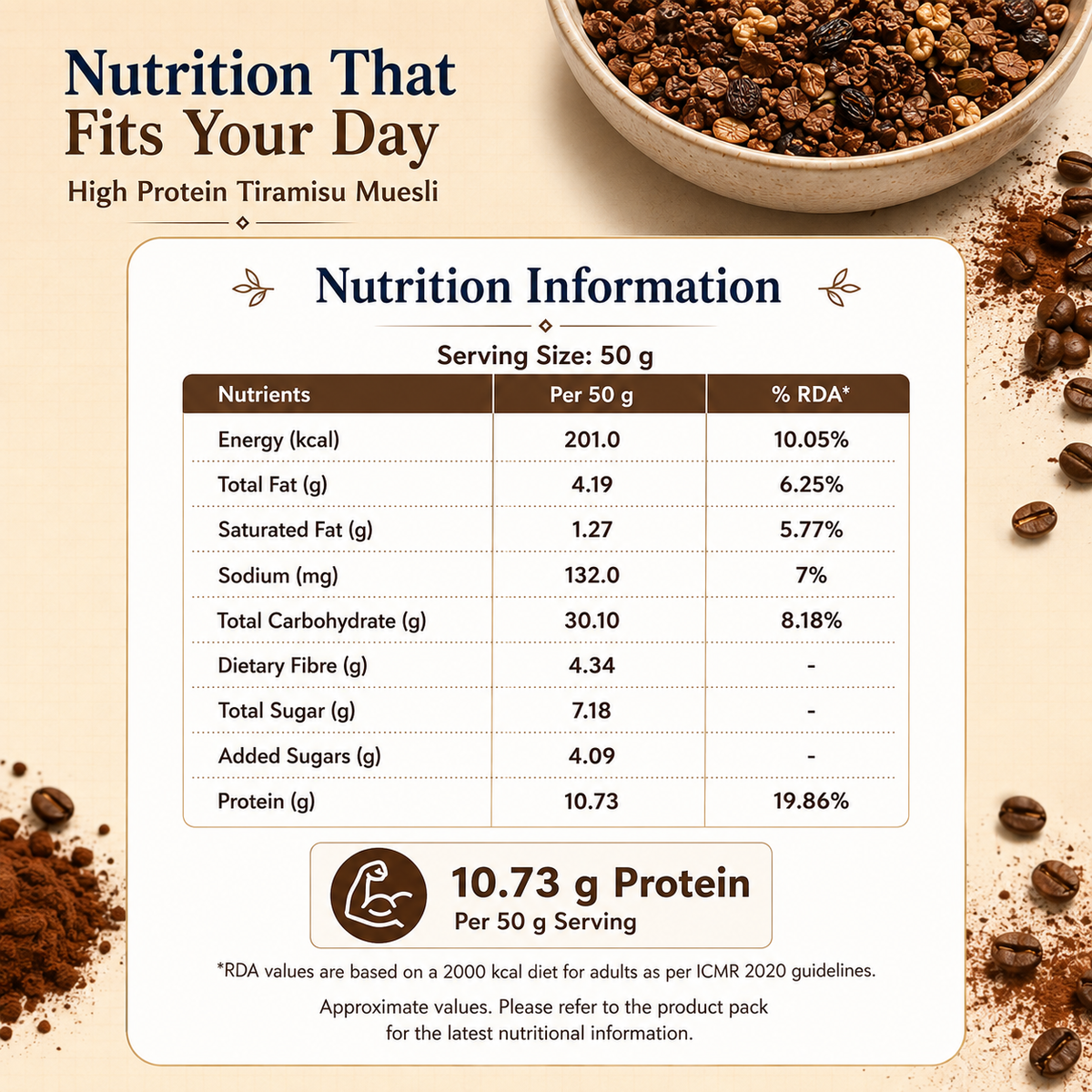 Aleson’s High Protein Tiramisu Muesli - 50g Trial Pack