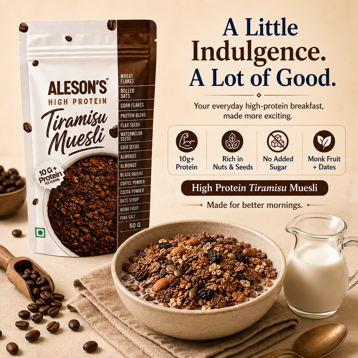 Aleson’s High Protein Tiramisu Muesli - 50g Trial Pack