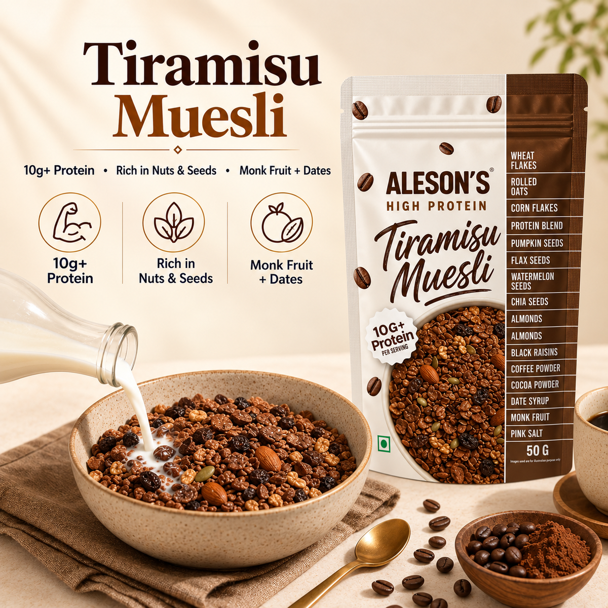 Tiramisu Muesli | High Protein | 50G Trial Pack