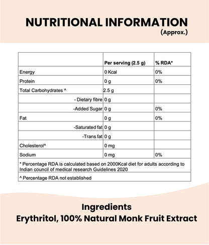 Monk Fruit Sweetener | 30 Sachets | 75g