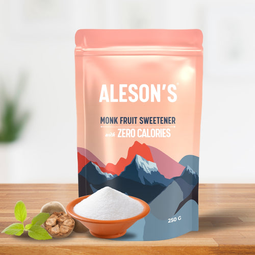 Aleson's Monk Fruit Sweetener 250g Pack - Natural Zero Calorie Sugar Substitute India